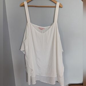 Penningtons Sheer‎ White Top With Lace - Women's 6X